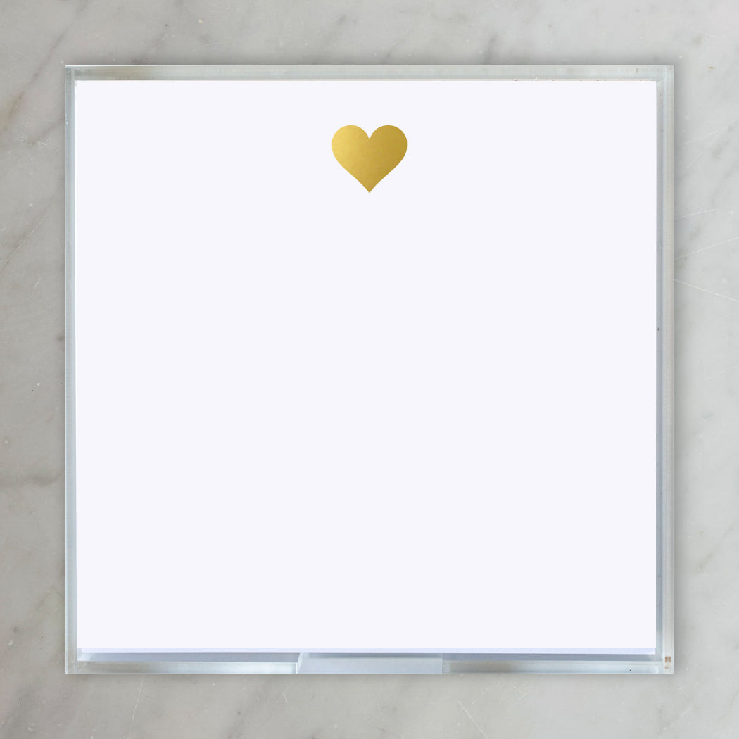 Small Square Gold Foil Heart