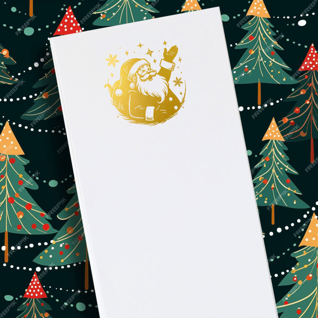 Long Skinny Gold Foil Santa